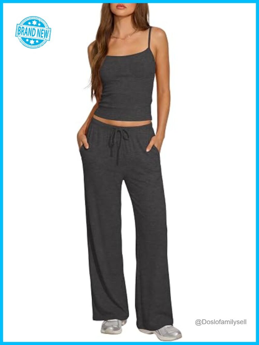 Women's 2-Piece Rayon-Spandex Lounge Set Tank & Pants